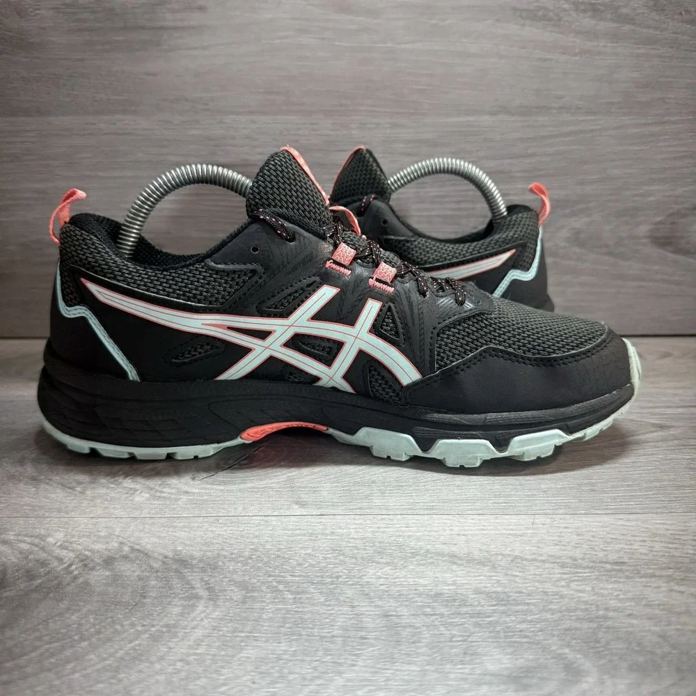 ASICS Gel-Venture 8 Running Shoes Womens Sz 9.5 Black Trail Hiking 1012A708